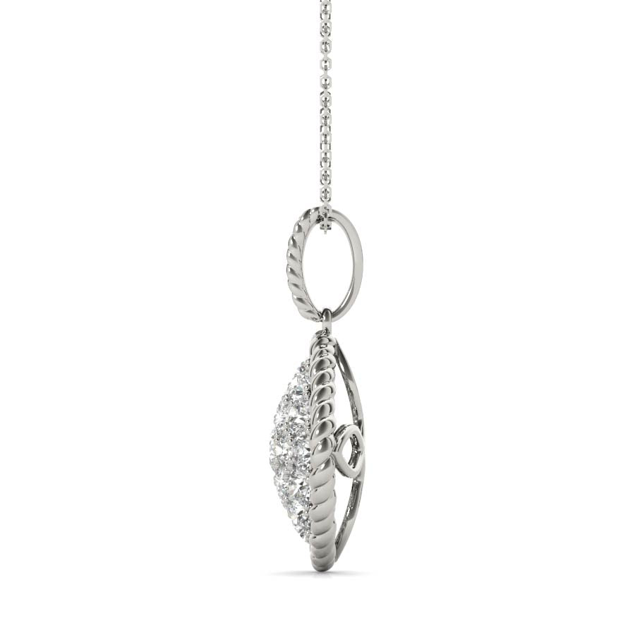 Diamonds Square Cluster Pendant Necklace - Elgrissy Diamonds