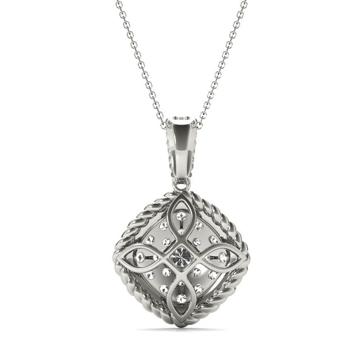 Diamonds Square Cluster Pendant Necklace - Elgrissy Diamonds