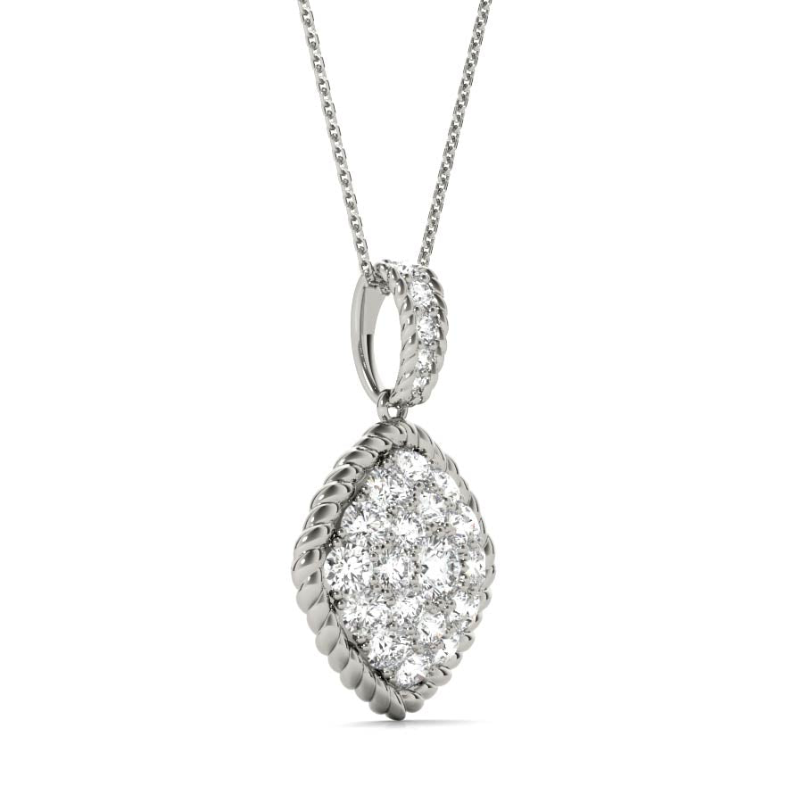 Diamonds Square Cluster Pendant Necklace - Elgrissy Diamonds