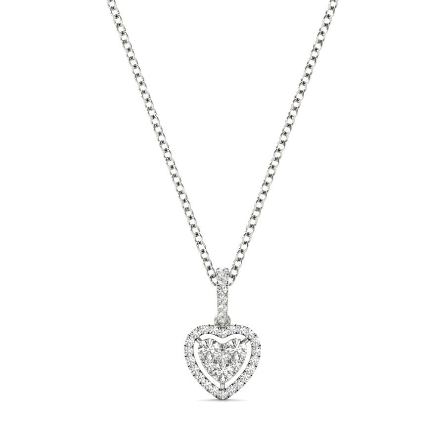 Mini Floating Heart Pendant - Elgrissy Diamonds