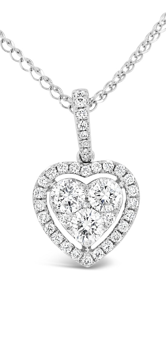 Floating Halo Heart Pendant - Elgrissy Diamonds