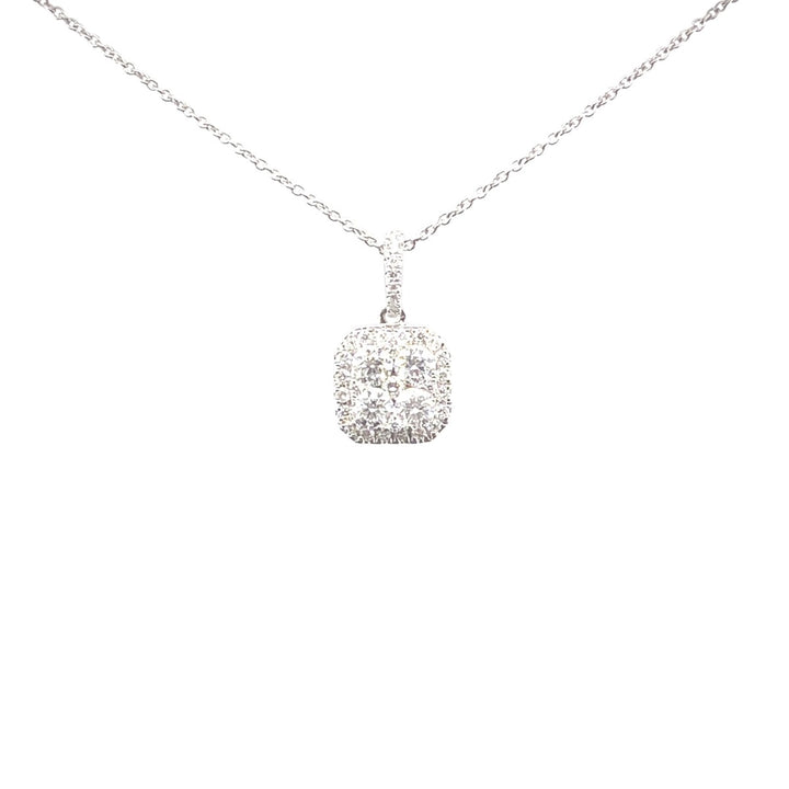 Halo Cushion Cluster Pendant Necklace - Elgrissy Diamonds