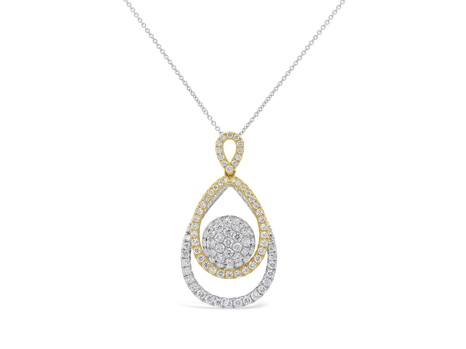Two Tone TearDrop Pendant - Elgrissy Diamonds
