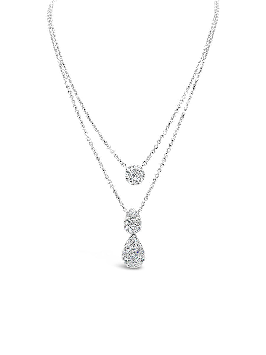Two Layers Pavé Necklace - Elgrissy Diamonds