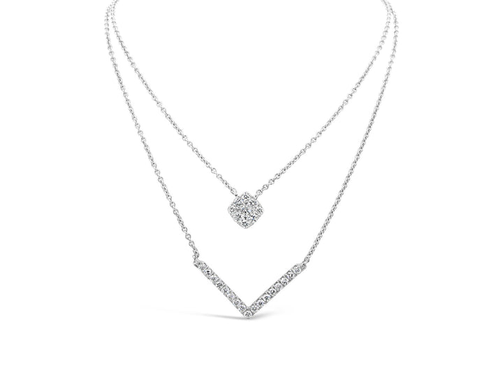 Modern Two Layered Necklace - Elgrissy Diamonds