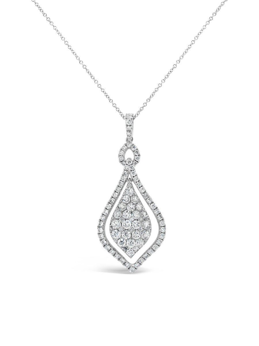 Modern TearDrop Float Pendant - Elgrissy Diamonds