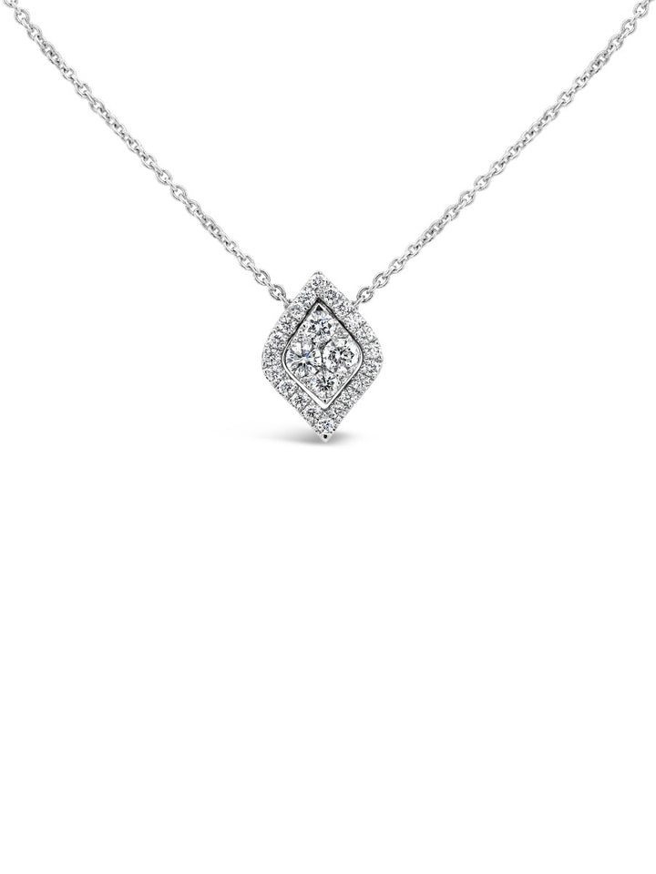 Two Way Halo Marquise Diamonds Pendant Necklace - Elgrissy Diamonds