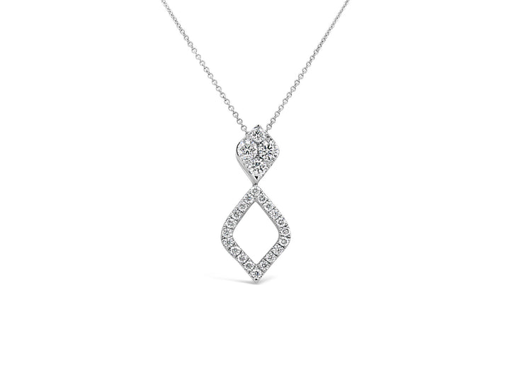 Two Way Halo Marquise Diamonds Pendant Necklace - Elgrissy Diamonds