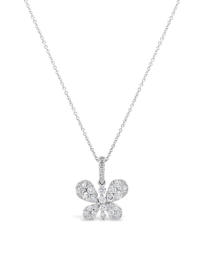 Single Butterfly Diamonds Illusion Pendant Necklace - Elgrissy Diamonds