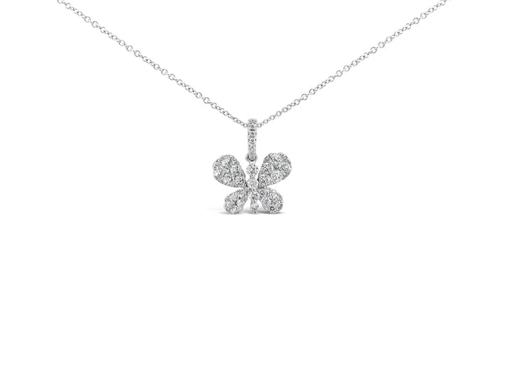 Single Butterfly Diamonds Illusion Pendant Necklace - Elgrissy Diamonds