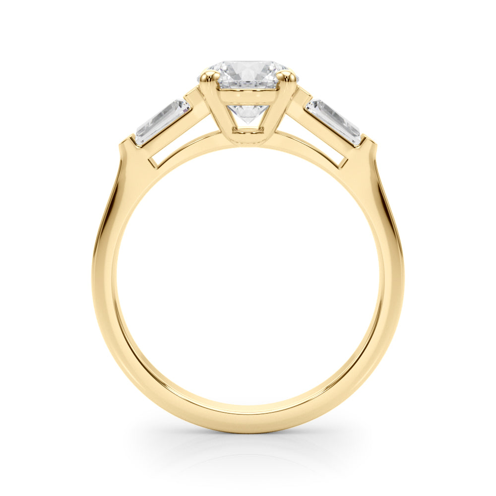 Round Baguette-Side-Stones Engagement Ring - Elgrissy Diamonds