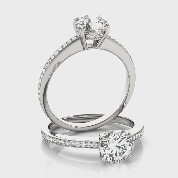 Channel Hidden Halo Engagement Ring