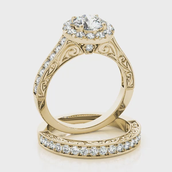 Vintage Halo Chanel Peekaboo Round Engagement Ring