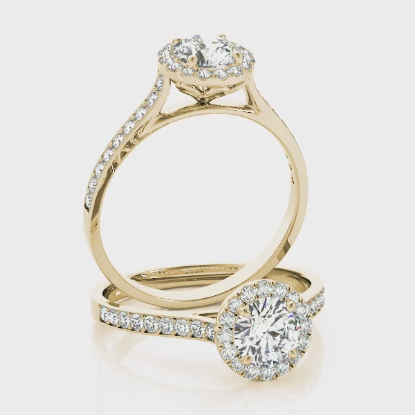 Round Diamond Halo Engagement Ring
