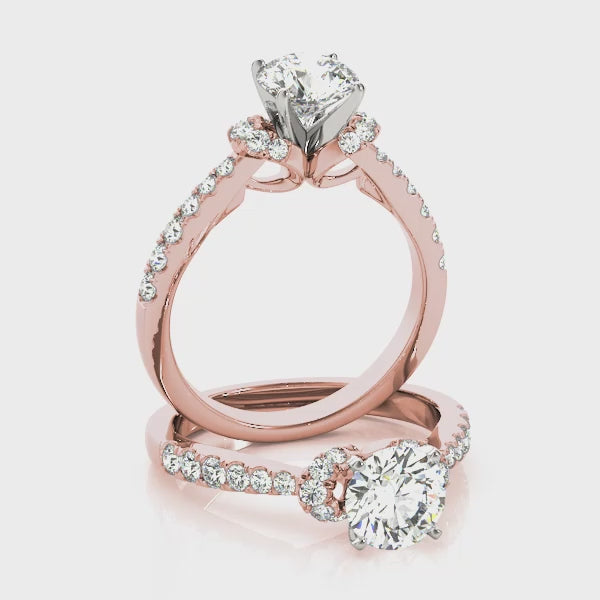 Bow Tie Pavé Tapered Round Engagement Ring