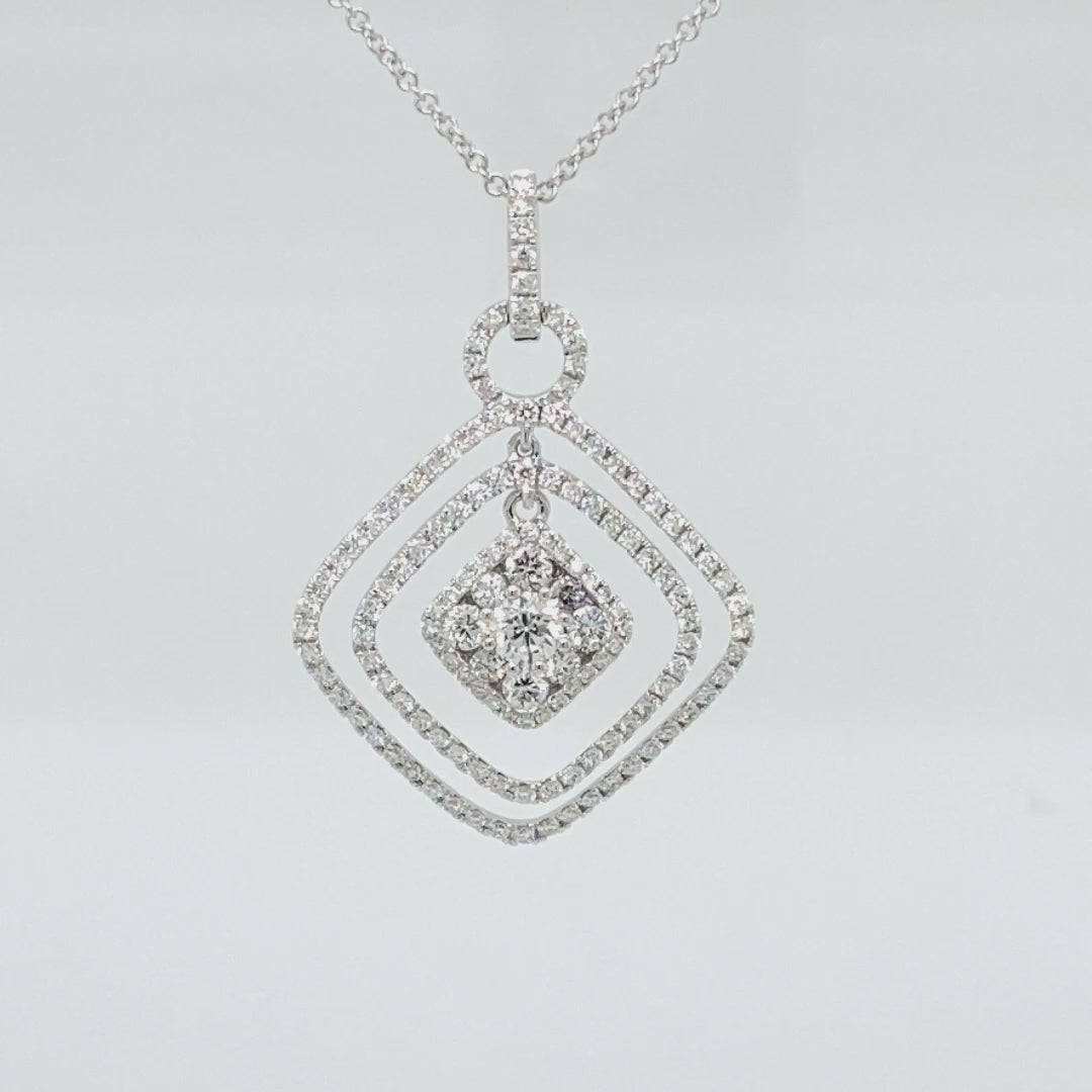 Double Halo Float Cushion Pendant for Sale