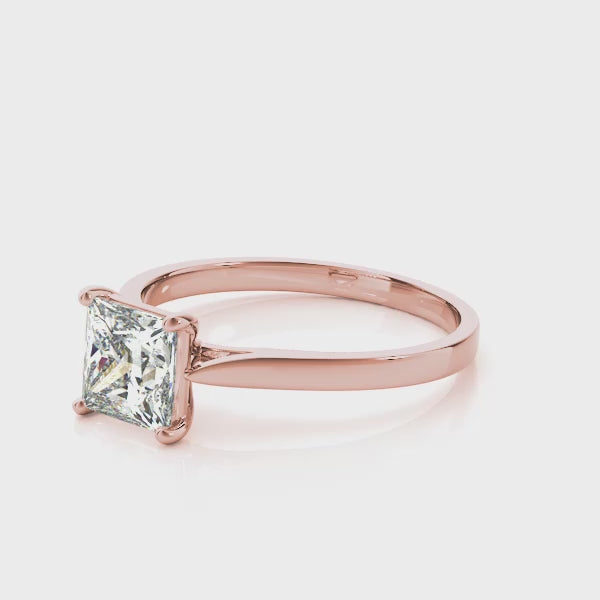 Cathedral Solitaire Princess Cut Engagement Ring