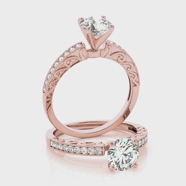 Vintage Tension Round Engagement Ring