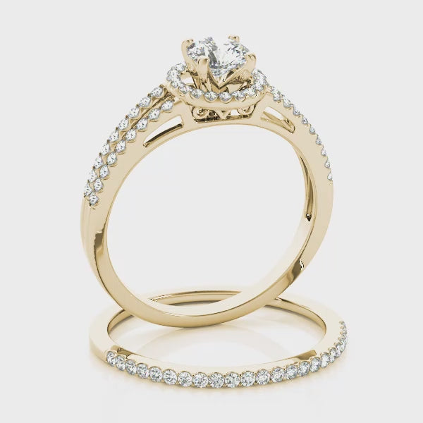 Aries Float Halo Round Engagement Ring