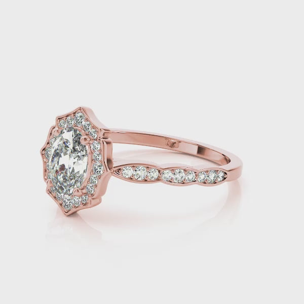 Oval Marseille Halo Engagement Ring