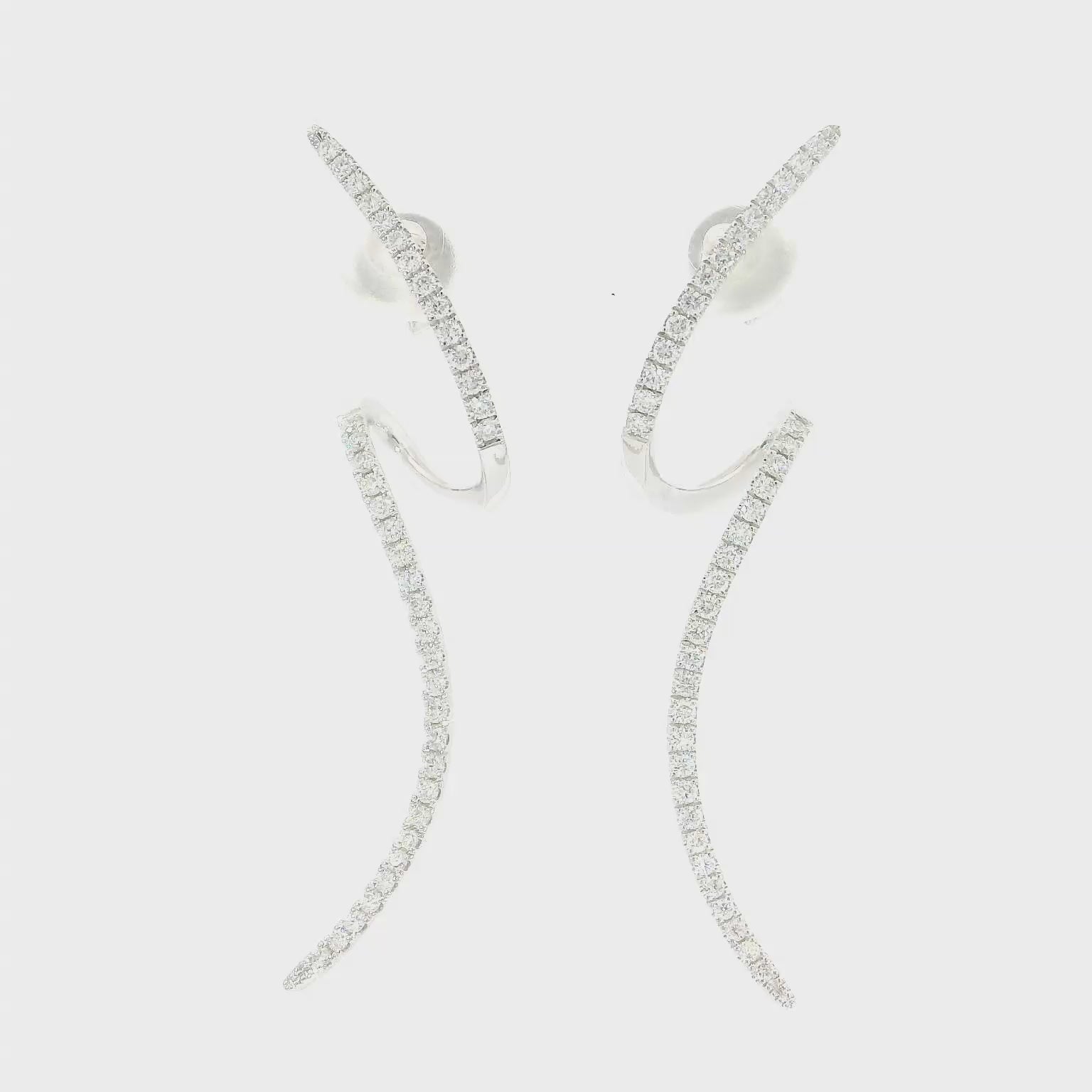 White Gold Spiral Threader Earrings for Sale