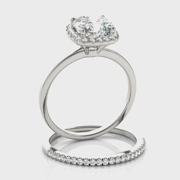 Cushion Halo Solitaire Engagement Ring