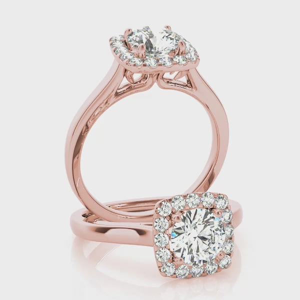 Square Halo Engagement Ring