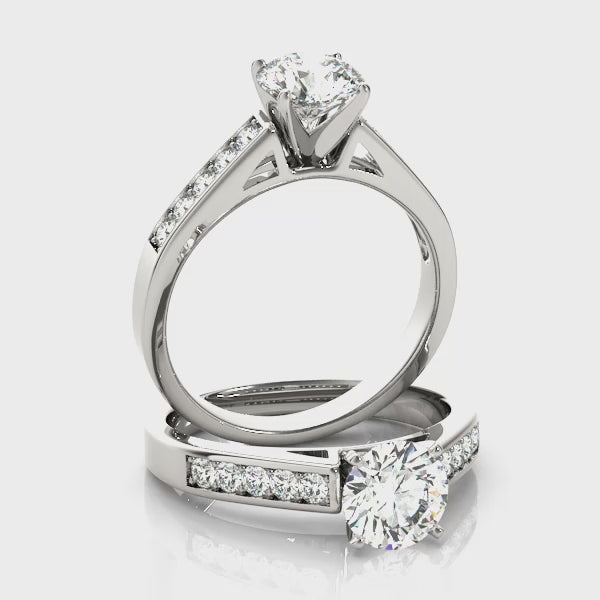 Solitaire Pavé Engagement Ring