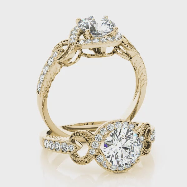 Vintage Twisted Shank Engagement Ring