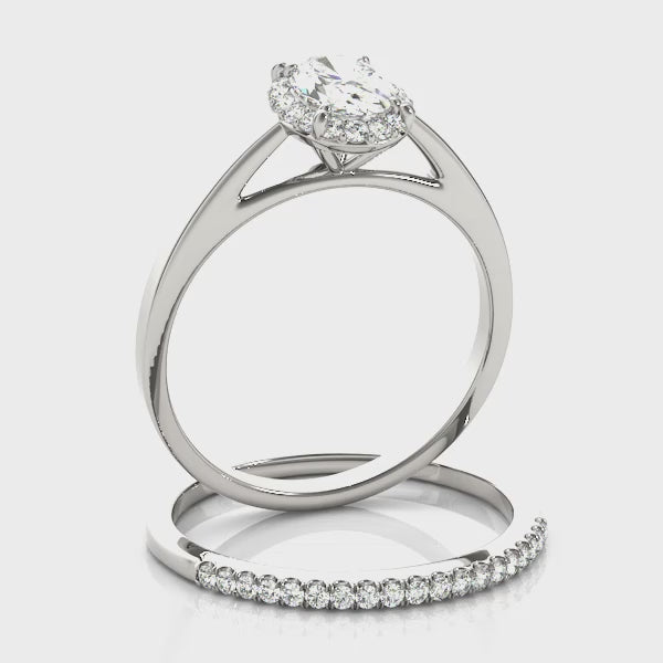 The Cathedral Solitaire Oval Halo Engagement Ring