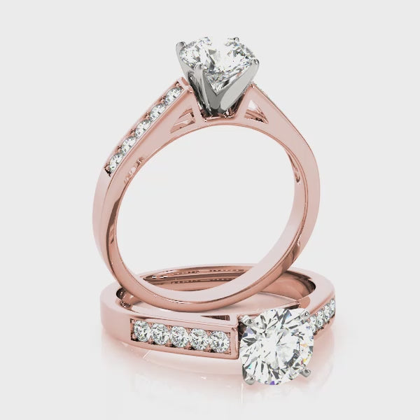 Solitaire Pavé Engagement Ring