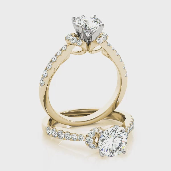 Bow Tie Pavé Tapered Round Engagement Ring