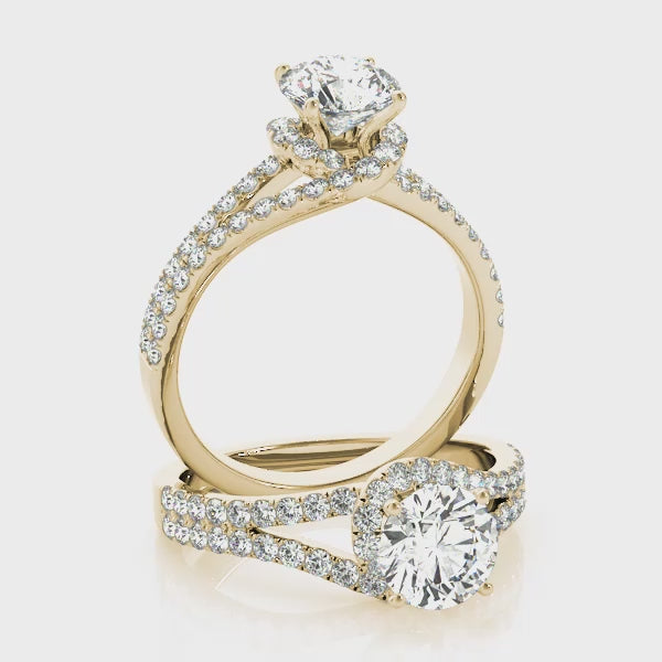 Float Halo Infinity Pavé Split Shank Round Engagement Ring