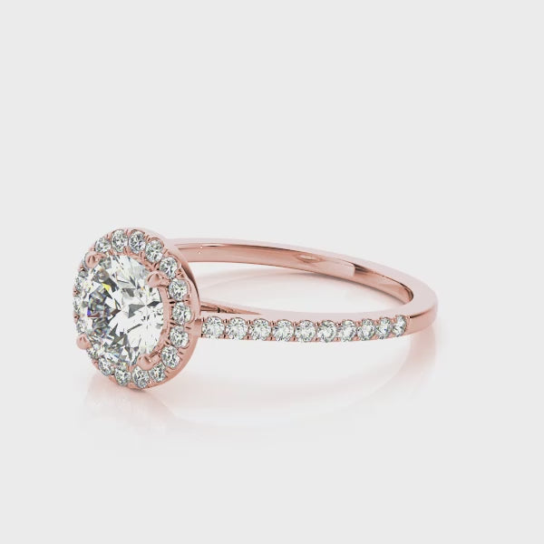 Halo Pavé Cathedral Round Engagement Ring