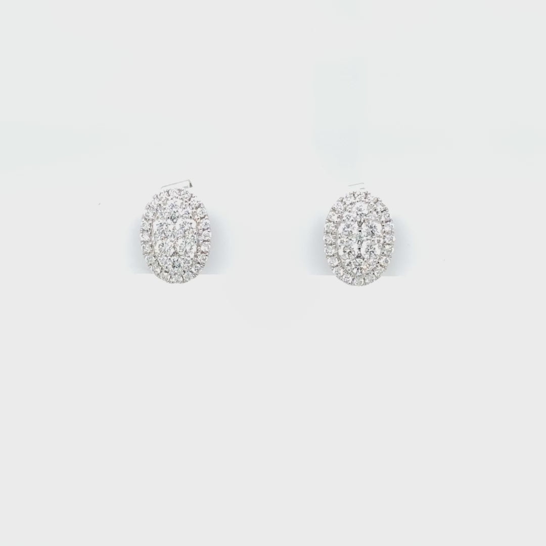 Oval Diamonds Cluster Studs for Rent