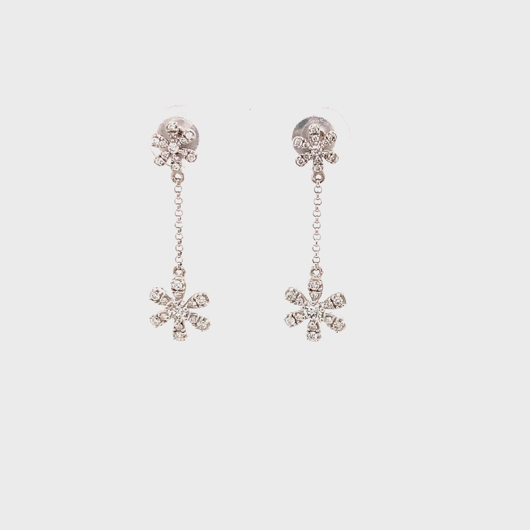 Chain Drop Flower Earrings for Rent