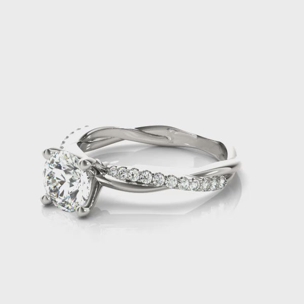 Classic Solitaire Twisted Shank Engagement Ring