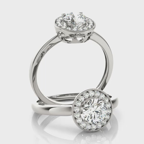 Halo Bezel Solitaire Engagement Ring