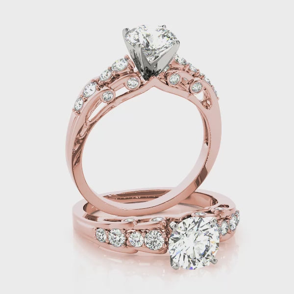 Artsy Peekaboo Round Engagement Ring