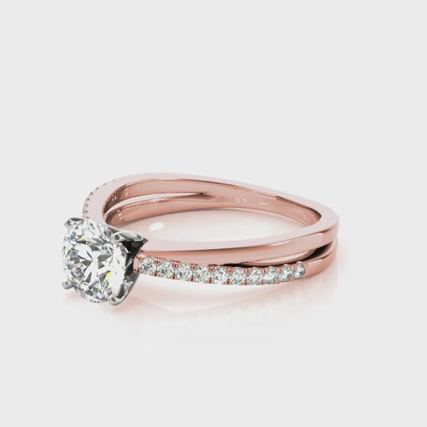 Split Shank Pavé Diamond Engagement Ring