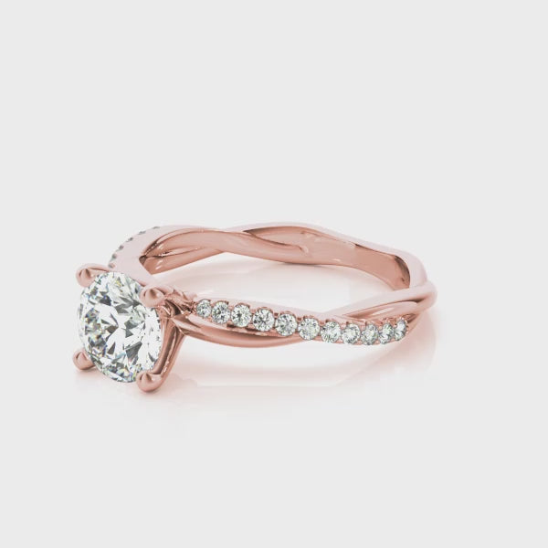 Classic Solitaire Twisted Shank Engagement Ring