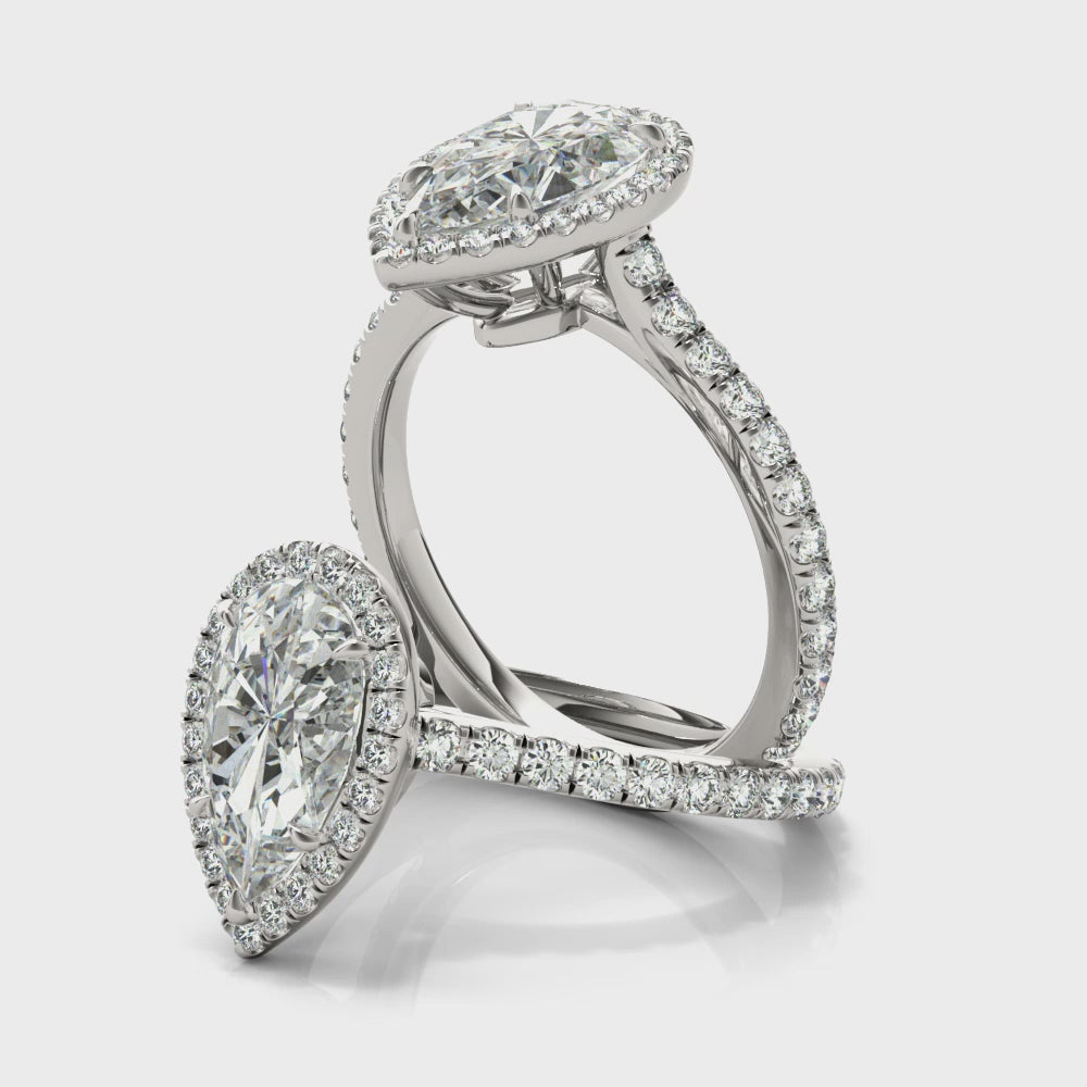 Pear Halo Engagement Ring