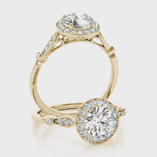 Vintage Halo Round Engagement Ring