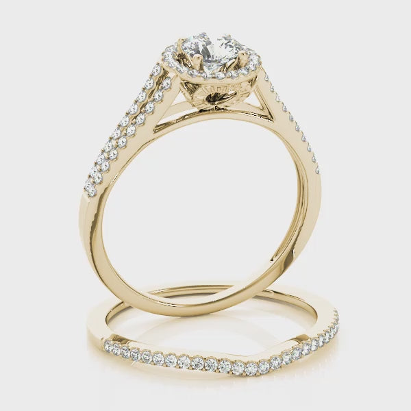 Forever Float Halo Split Shanks Round Engagement Ring