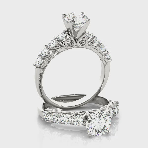 Fishtail Diamond Engagement Ring