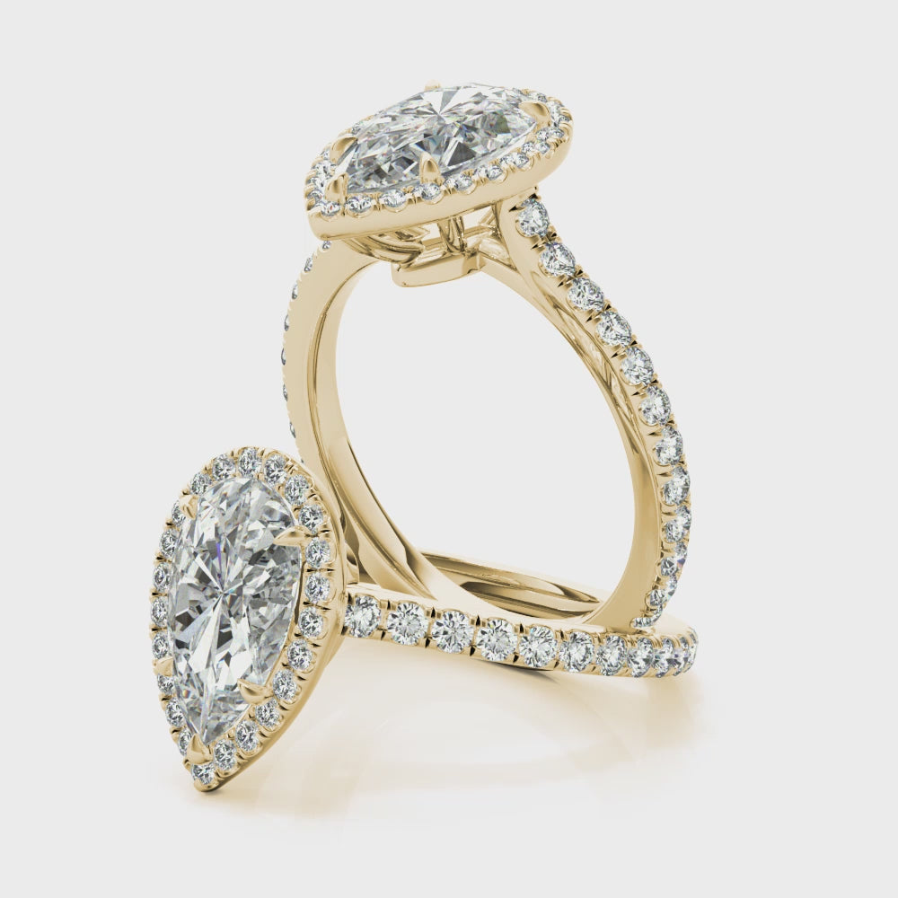 Pear Halo Engagement Ring