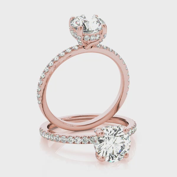 Mivro Pavé Hidden Halo Round Engagement Ring