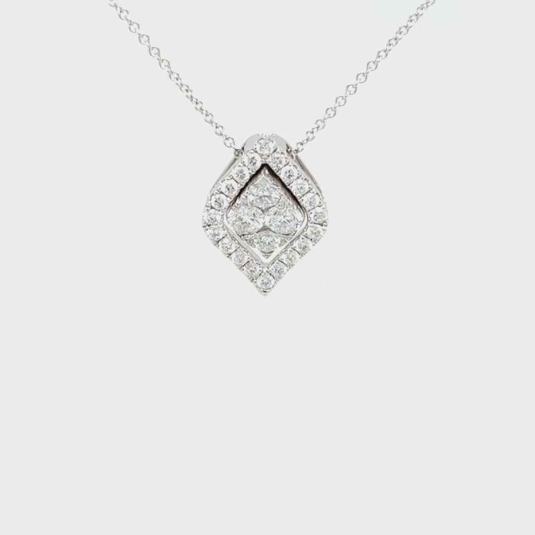 Two Way Halo Marquise Pendant