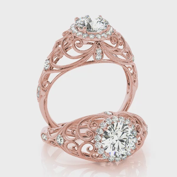 Vintage Halo Engagement Ring