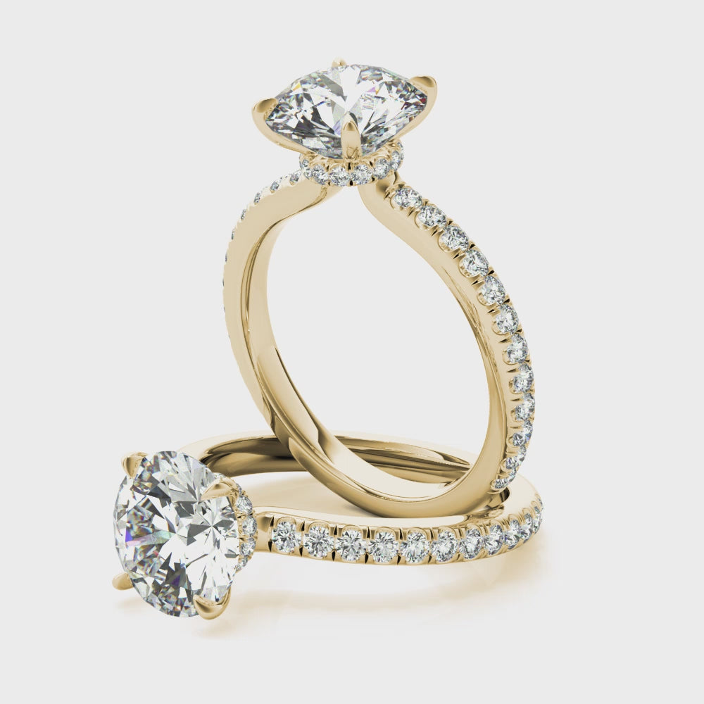 Round Hidden Halo Engagement Ring